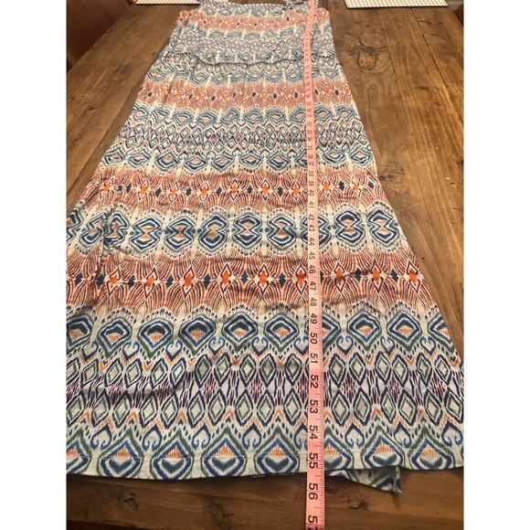 CAbi Maxi Dress Size Large Cowl Neck Aztec Ikat Sundress Sleeveless Resort - Picture 10 of 12